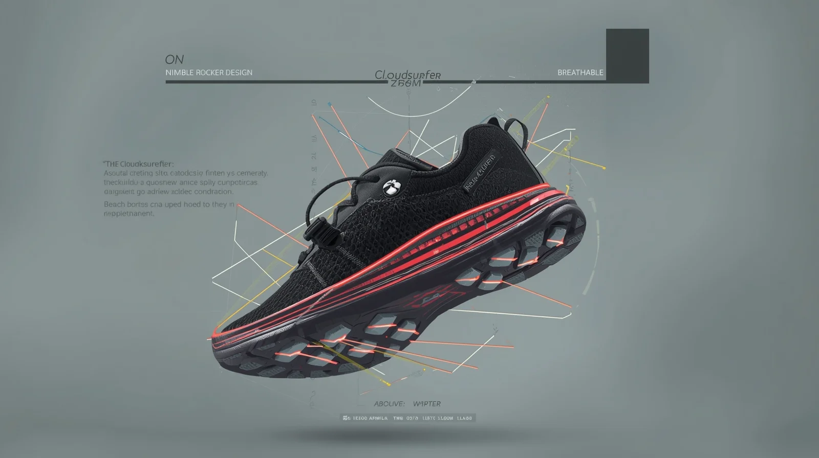 nimble rocker design & breathable running shoes